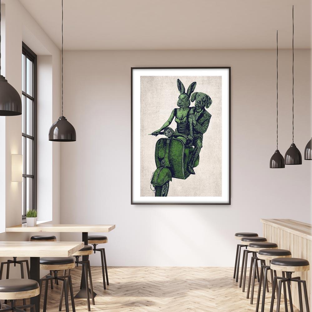 Animal Print - Limited Edition - Gillie and Marc - Vespa Adventure - Green For Sale 2