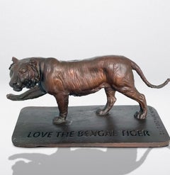 Authentic Bronze Love the Bengal Tiger Sculpture by Gillie and Marc