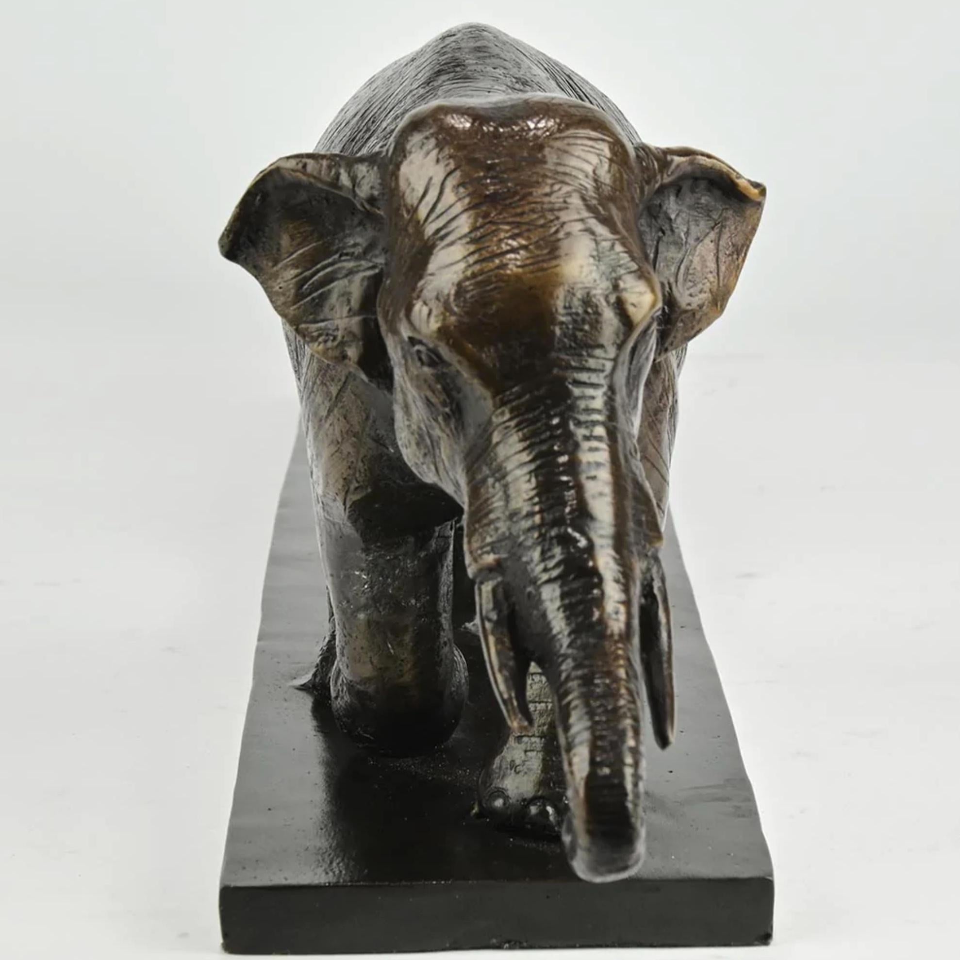 Authentic Bronze Love The Elephant, Zebra, Bear Sculpture by Gillie and Marc For Sale 4