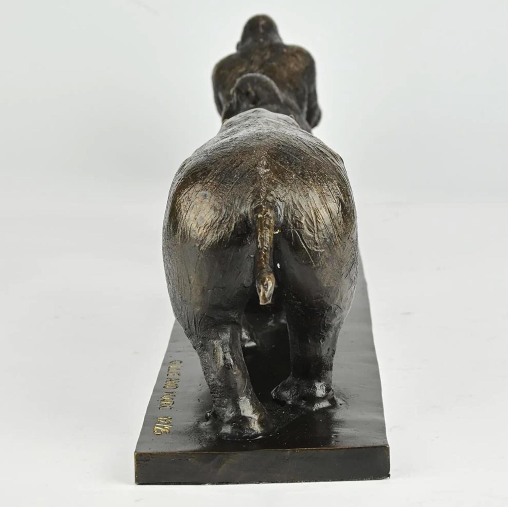 Authentic Bronze Love The Gorilla, Chimp, and Rhino Sculpture by Gillie and Marc For Sale 8