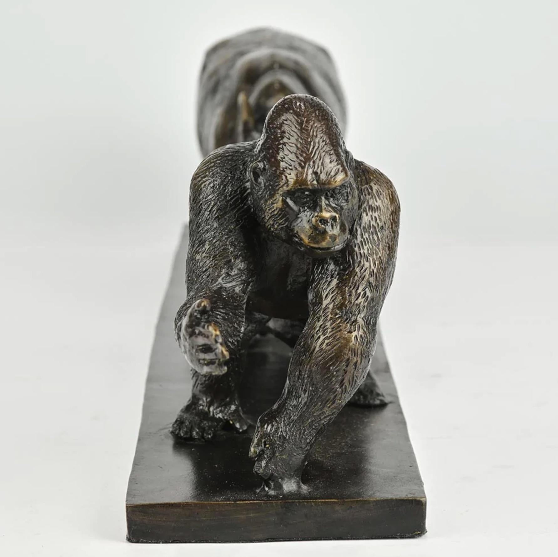 Authentic Bronze Love The Gorilla, Chimp, and Rhino Sculpture by Gillie and Marc For Sale 6