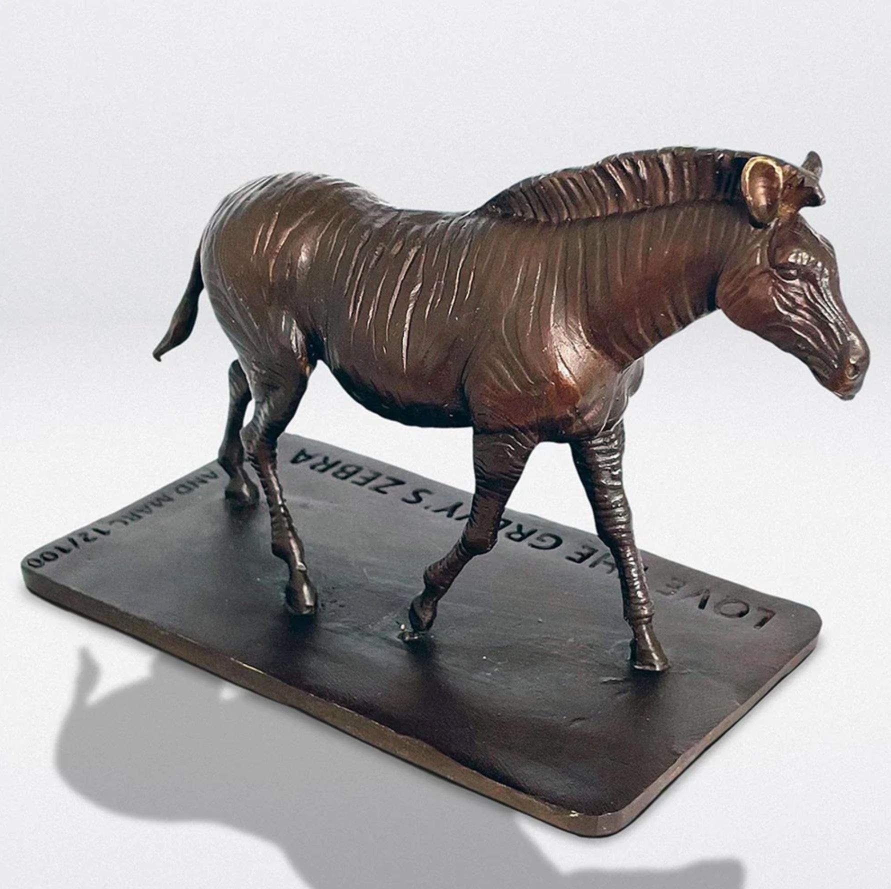 Authentic Bronze Love the Grevy's Zebra Sculpture by Gillie and Marc For Sale 7