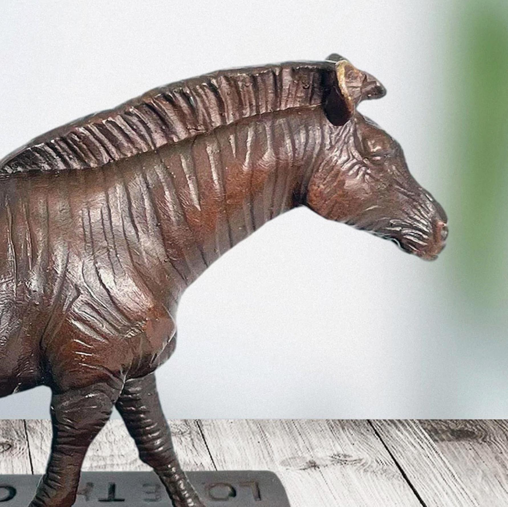 Authentic Bronze Love the Grevy's Zebra Sculpture by Gillie and Marc For Sale 3