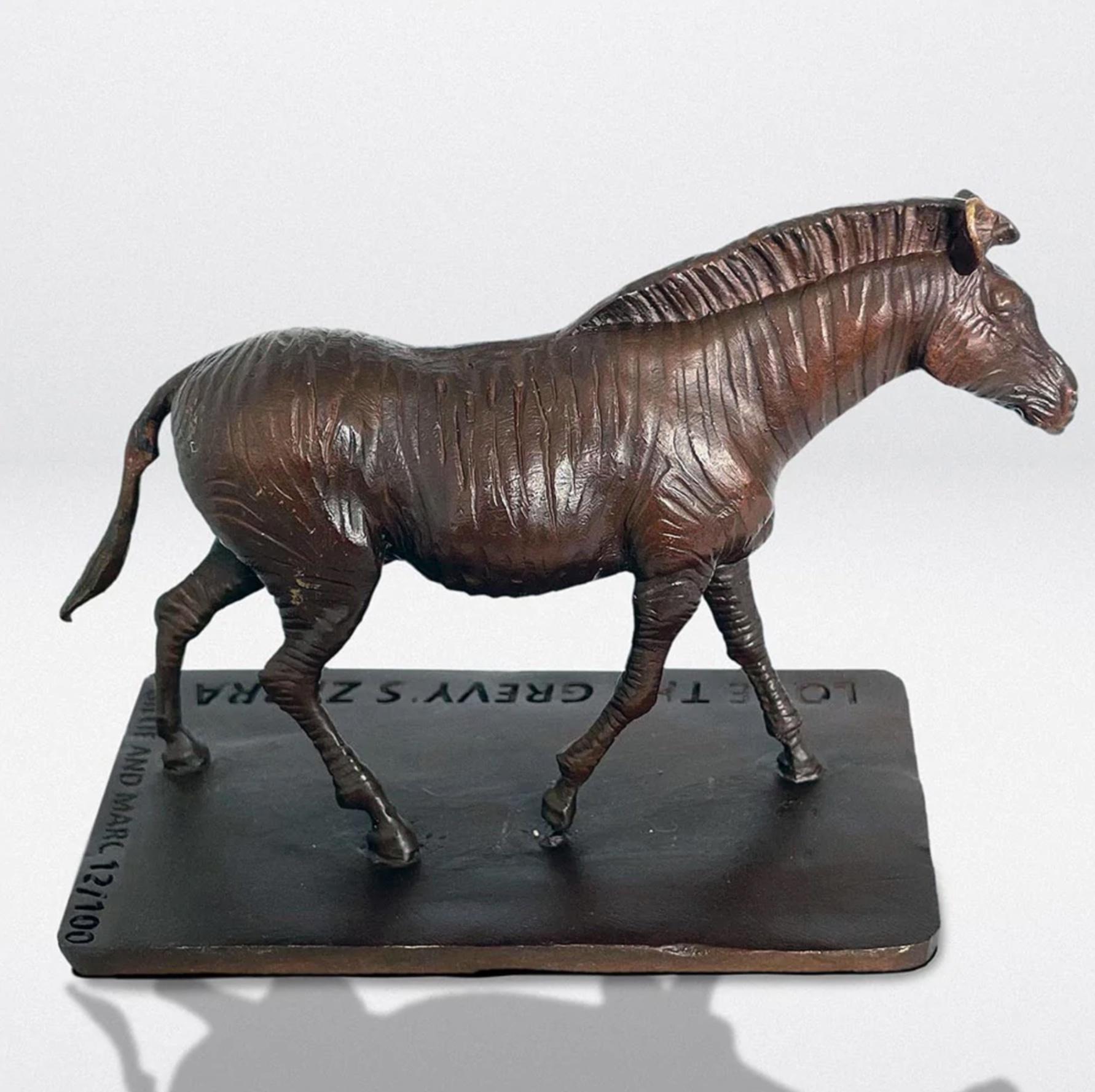 Authentic Bronze Love the Grevy's Zebra Sculpture by Gillie and Marc For Sale 5