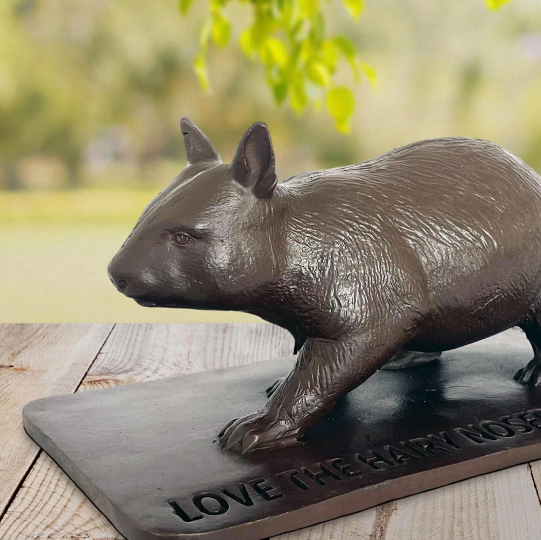 Authentic Bronze Love the Hairy Nosed Wombat Sculpture by Gillie and Marc For Sale 3
