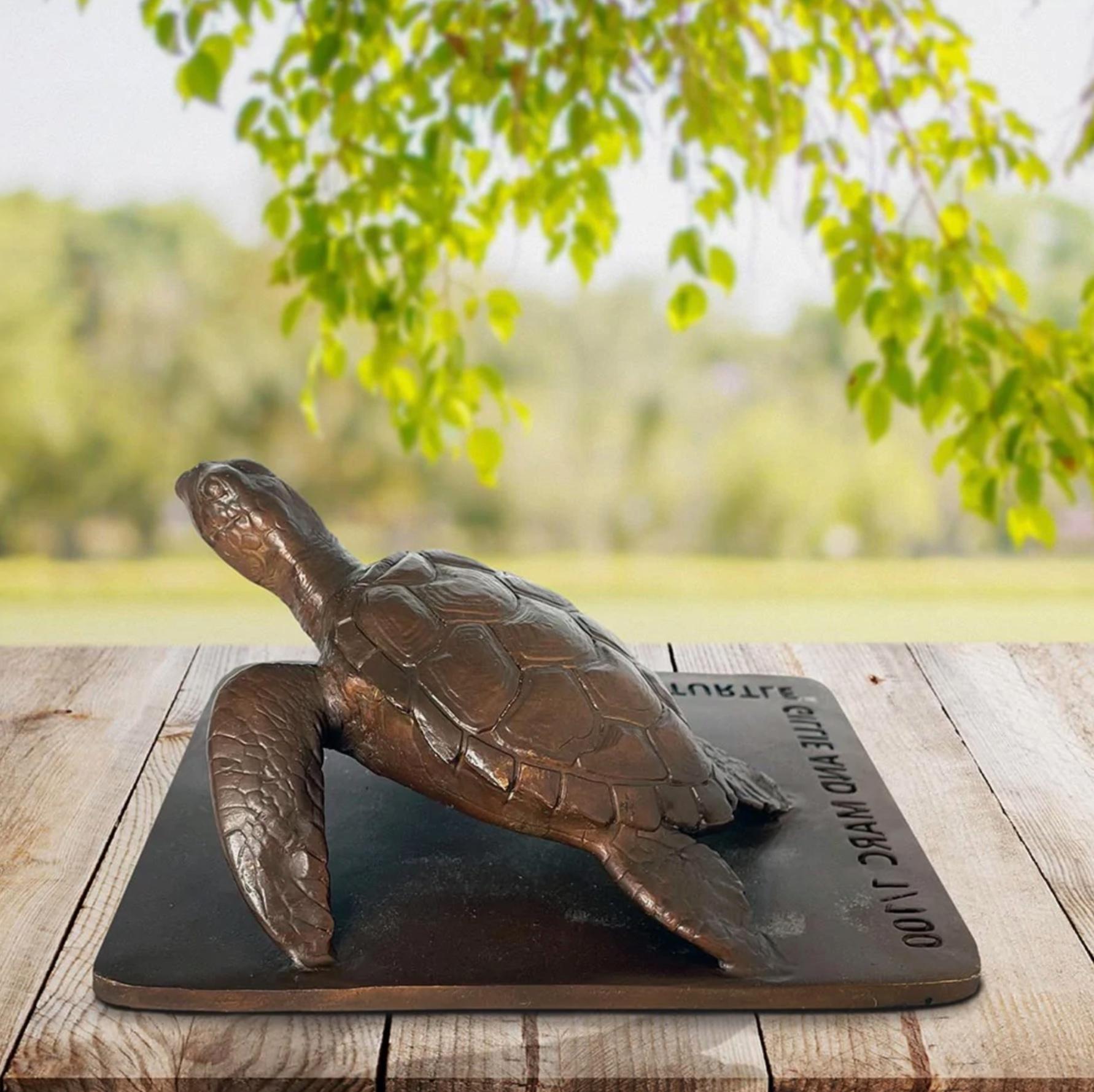 Authentic Bronze Love the Hawksbill Turtle Sculpture by Gillie and Marc 7