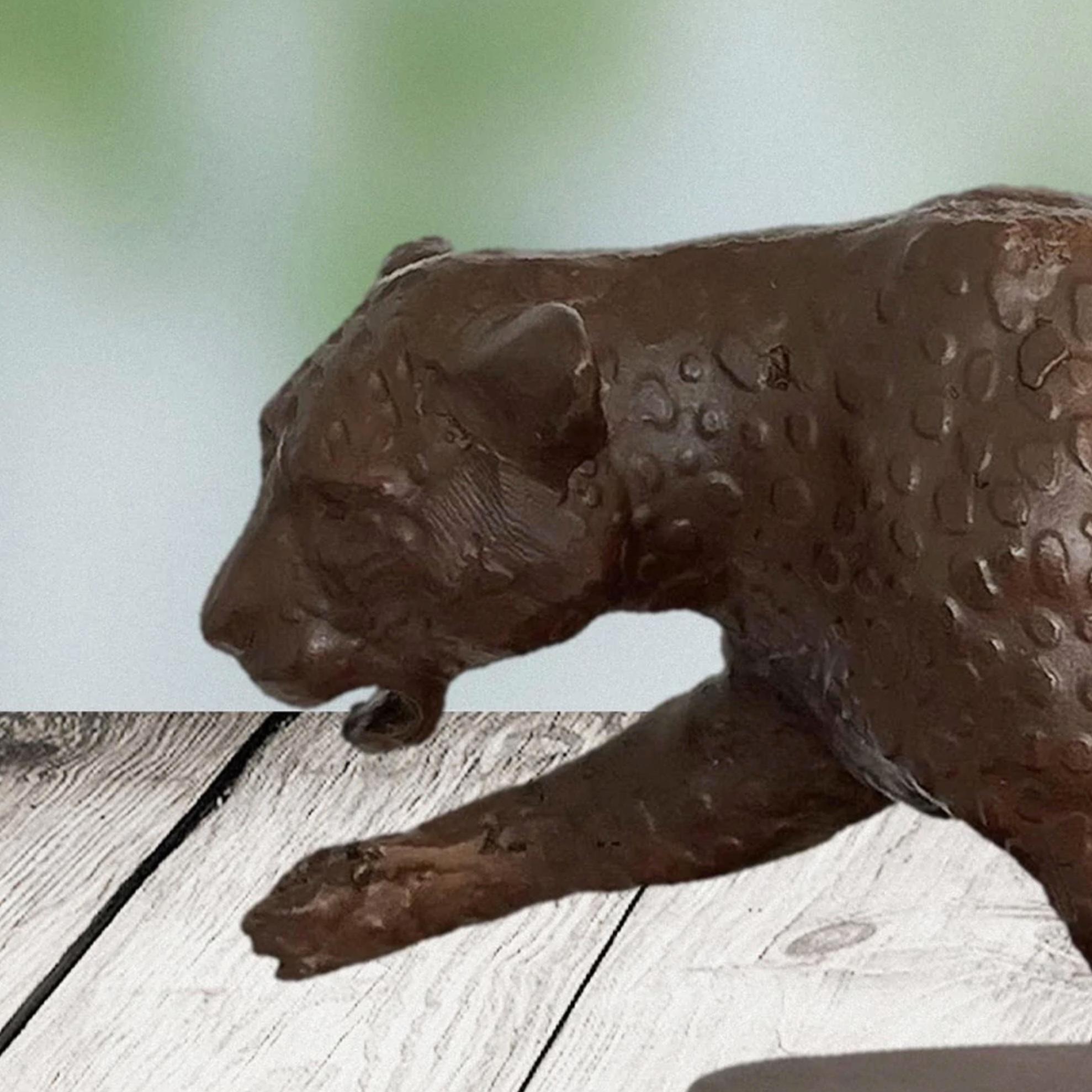 Authentic Bronze Love the Jaguar Pocket Sculpture by Gillie and Marc For Sale 2