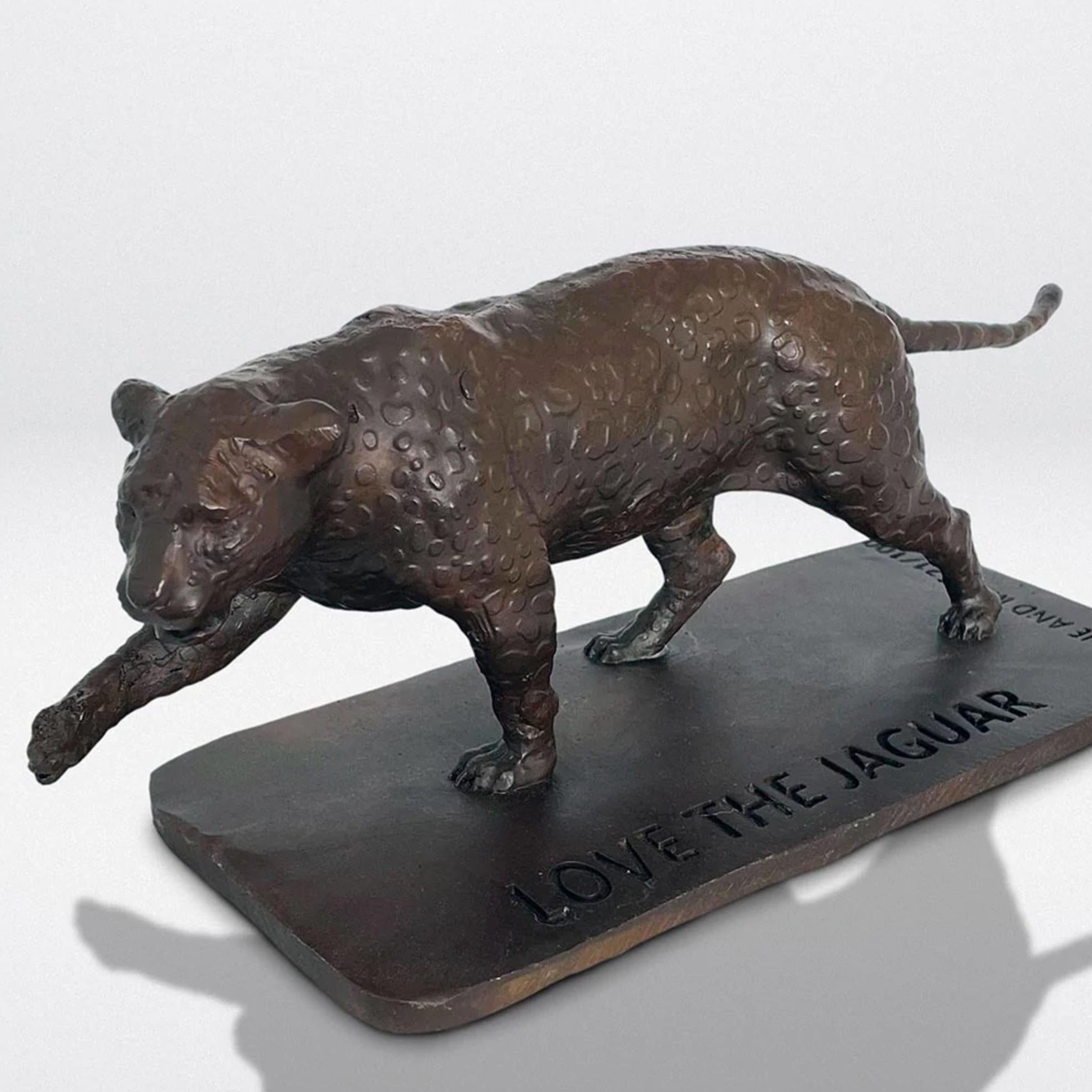 Authentic Bronze Love the Jaguar Pocket Sculpture by Gillie and Marc For Sale 4
