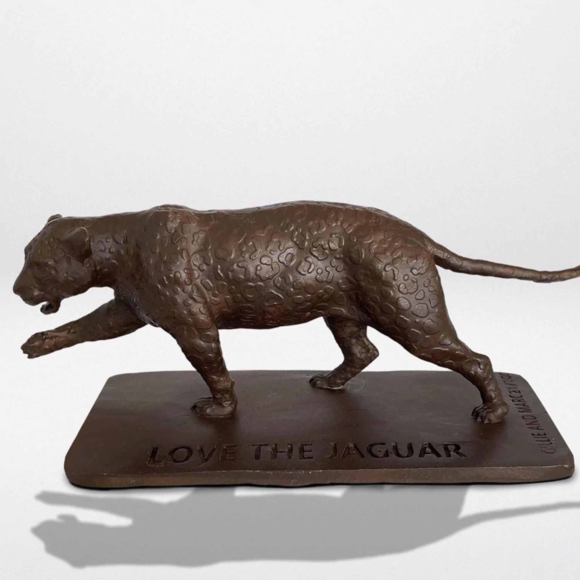 Authentic Bronze Love the Jaguar Pocket Sculpture by Gillie and Marc For Sale 6