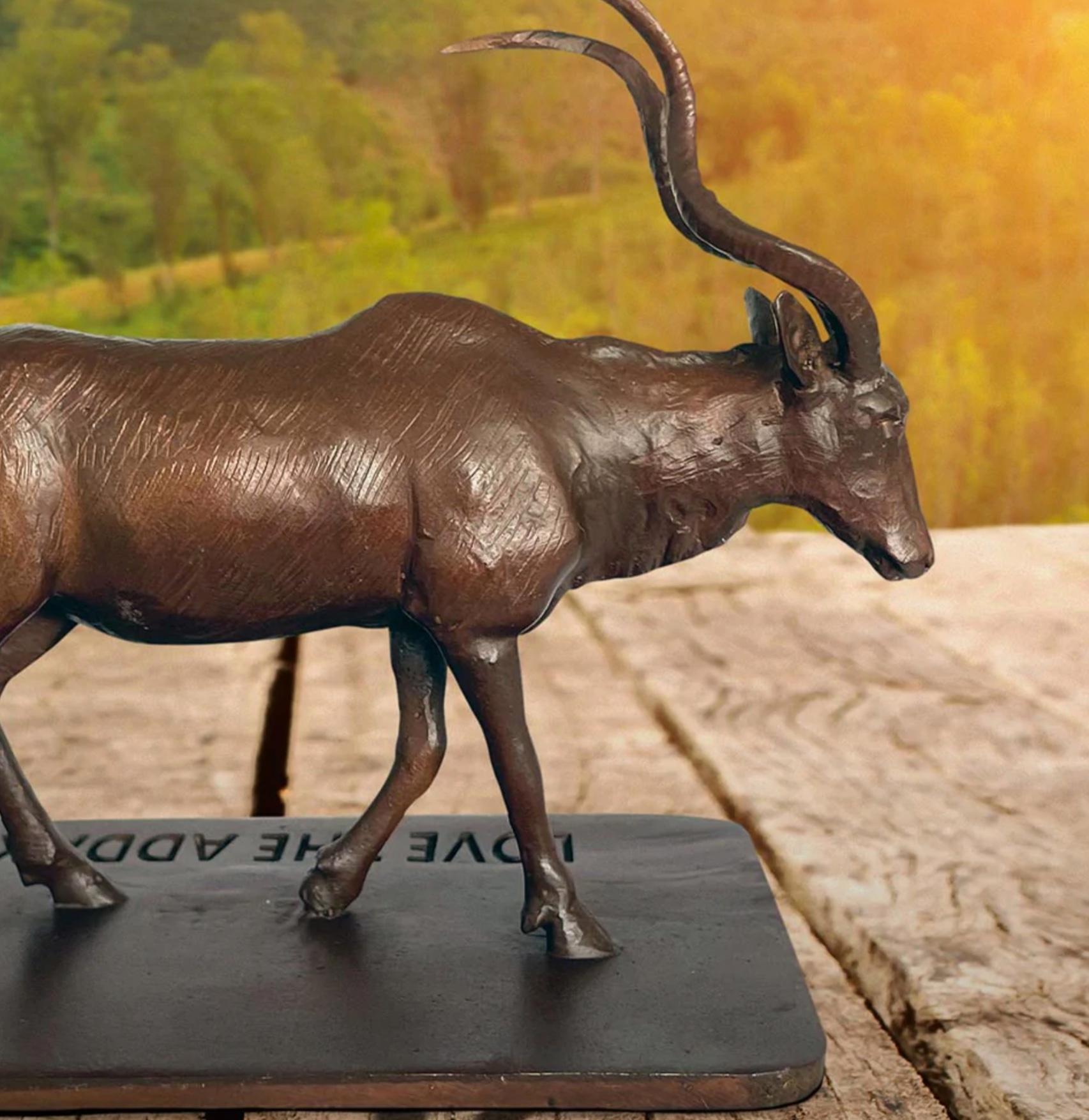 Authentic Bronze Love the last Addax Sculpture by Gillie and Marc For Sale 2