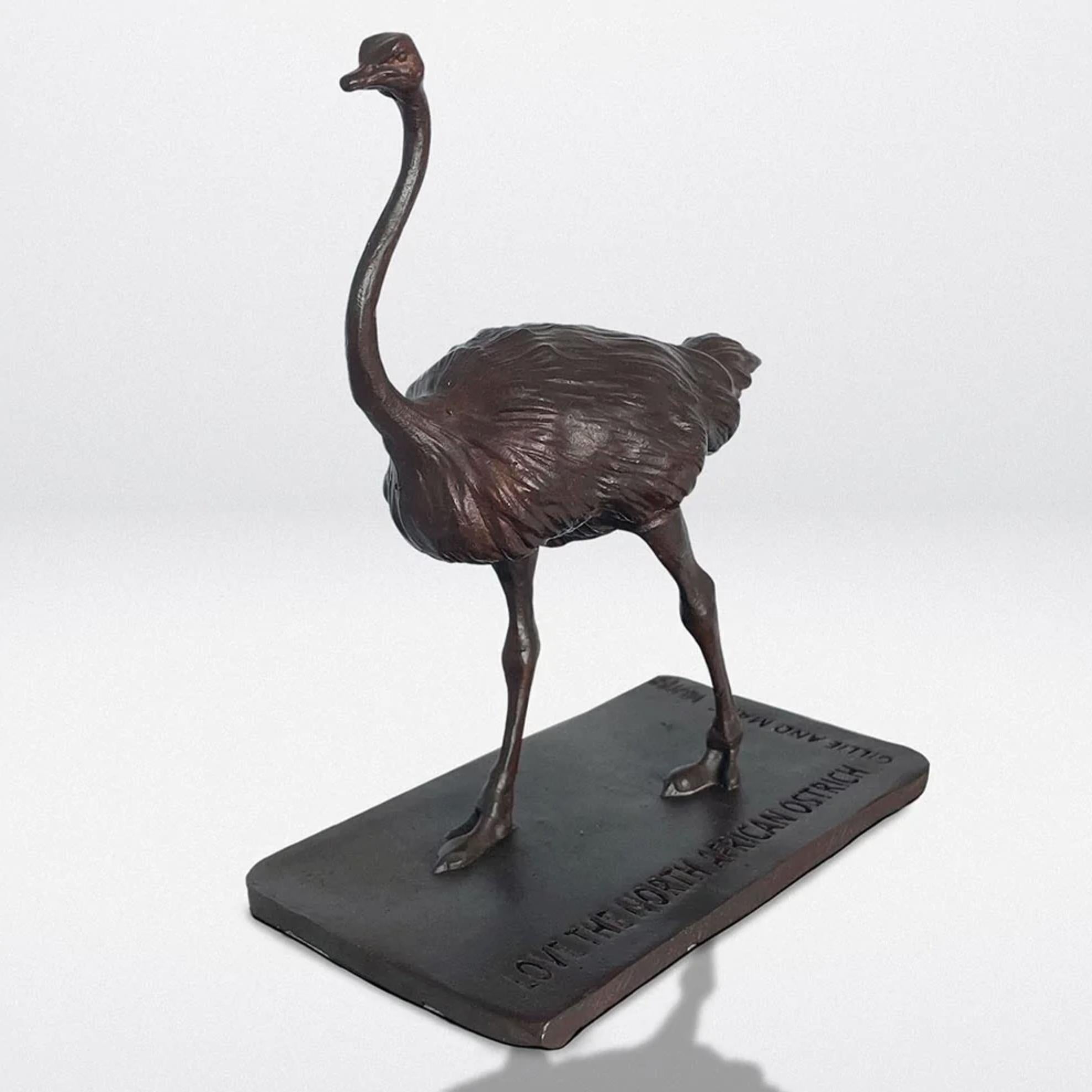 Authentic Bronze Love the North African Ostrich Sculpture by Gillie and Marc For Sale 3