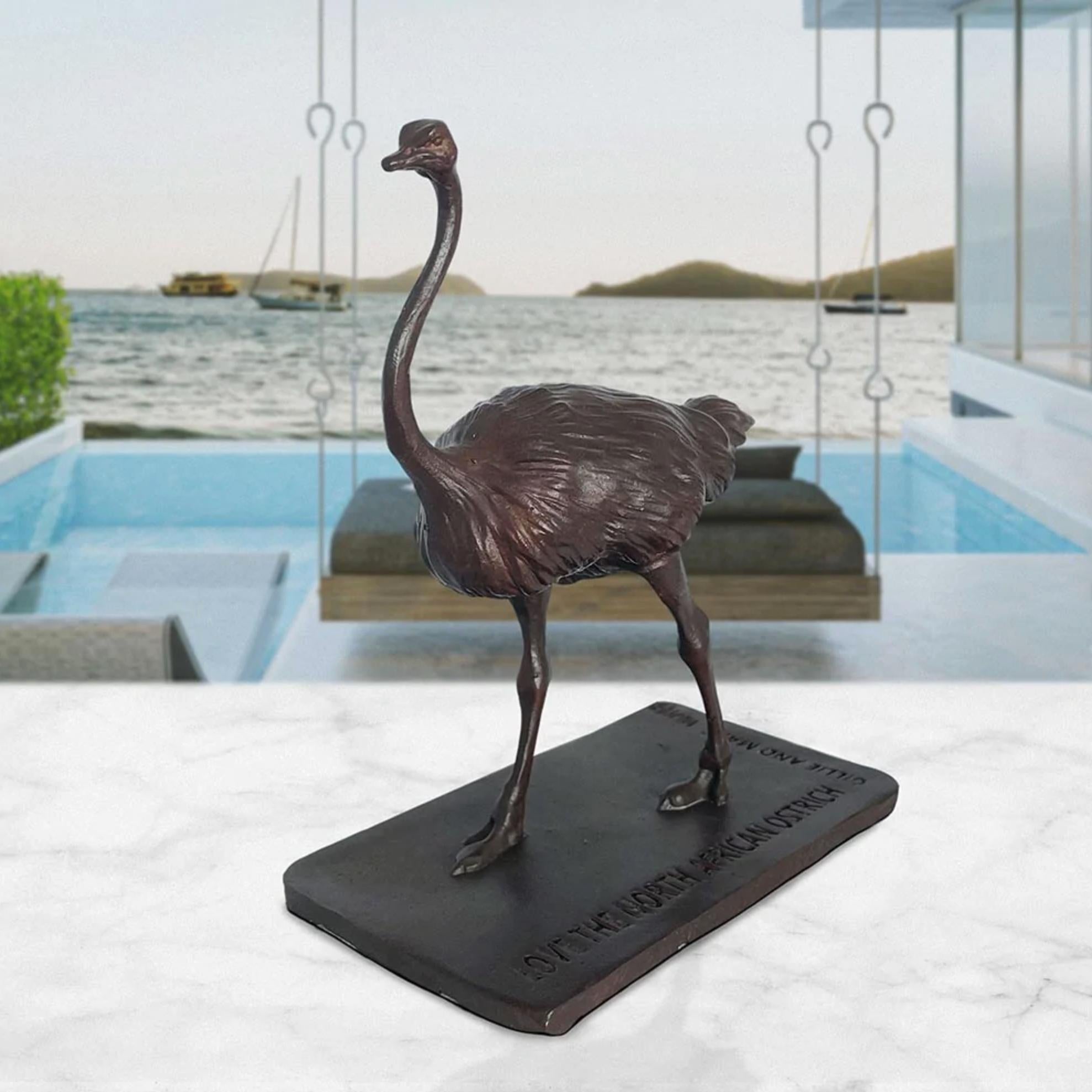 Authentic Bronze Love the North African Ostrich Sculpture by Gillie and Marc - Art by Gillie and Marc Schattner