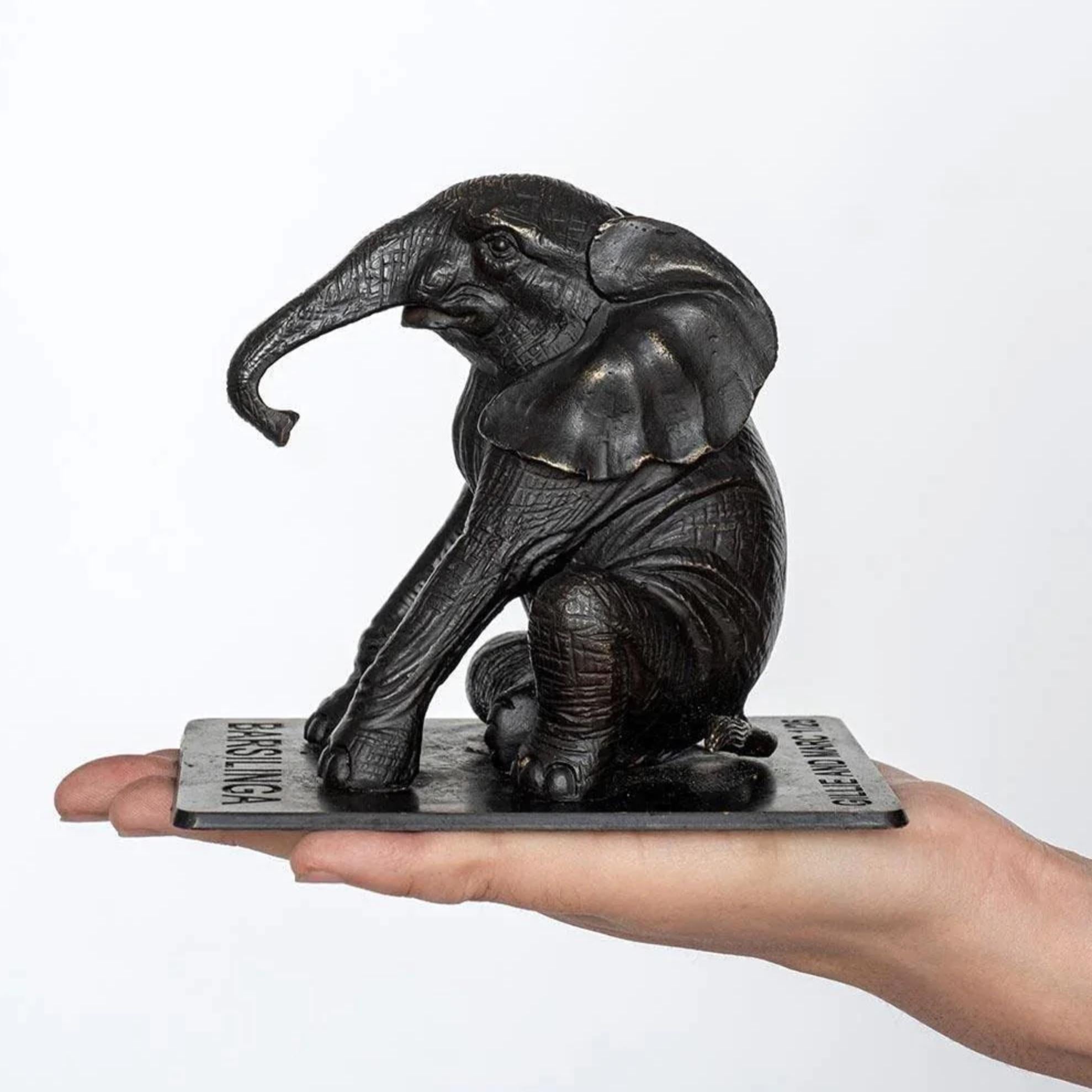 Gillie and Marc Schattner Figurative Sculpture - Authentic Bronze Orphan Barsilinga Elephant Sculpture by Gillie and Marc