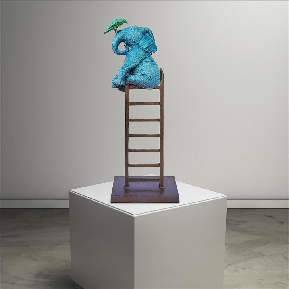 Title: The elephant reached new heights with a little help
Authentic bronze sculpture
Limited Edition /15

World Famous Contemporary Artists: Husband and wife team, Gillie and Marc, are New York and Sydney-based contemporary artists who collaborate