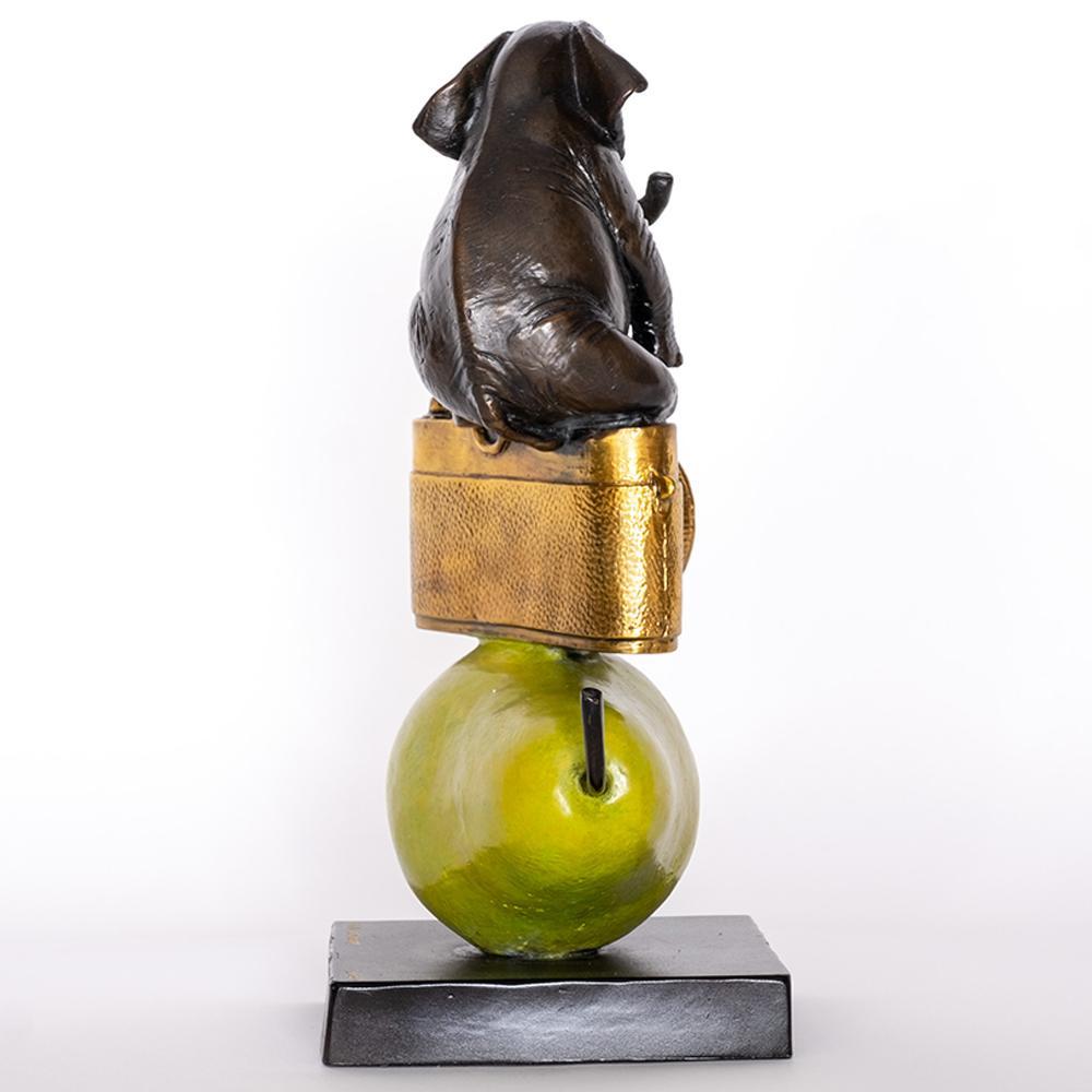 Bronze Animal Sculpture - Art - Limited Edition - Elephant - Camera - Pear For Sale 4