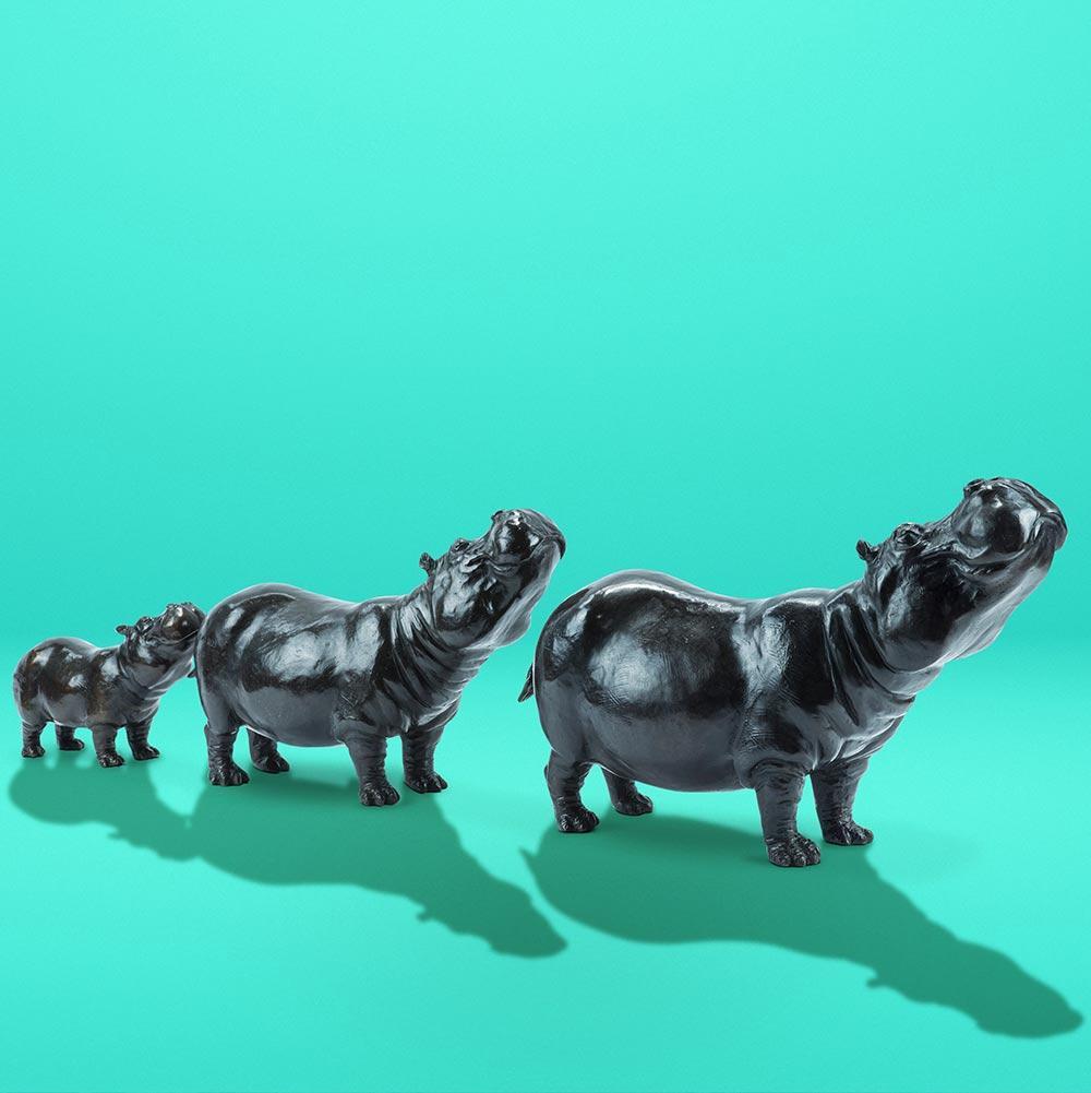 Bronze Sculpture - Gillie and Marc - Limited Edition - Animal - Wildlife - Hippo