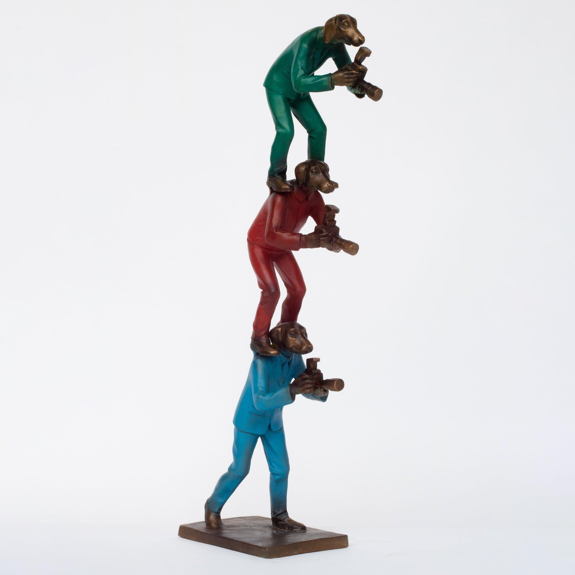 Title: 3 Friends (Miniature)
Authentic bronze sculpture with coloured patina
Limited Edition

World Famous Contemporary Artists: Husband and wife team, Gillie and Marc, are New York and Sydney-based contemporary artists who collaborate to create