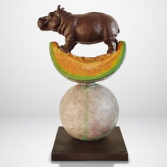 Bronze Sculpture - Limited Edition - Love - Hippo - Cantaloupe - Wildlife 