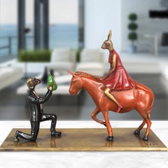 Bronze Sculpture - Limited Edition - Love - Rabbit - Dog - Donkey - Pear - Kiss