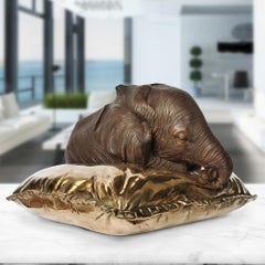 Bronze Animal Sculpture - Limited Ed- Love - Wildlife - Sleeping - Elephant