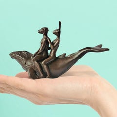 Bronze Sculpture - Limited Edition - Pocket - Love - Dog - Rabbit - Whale Riders