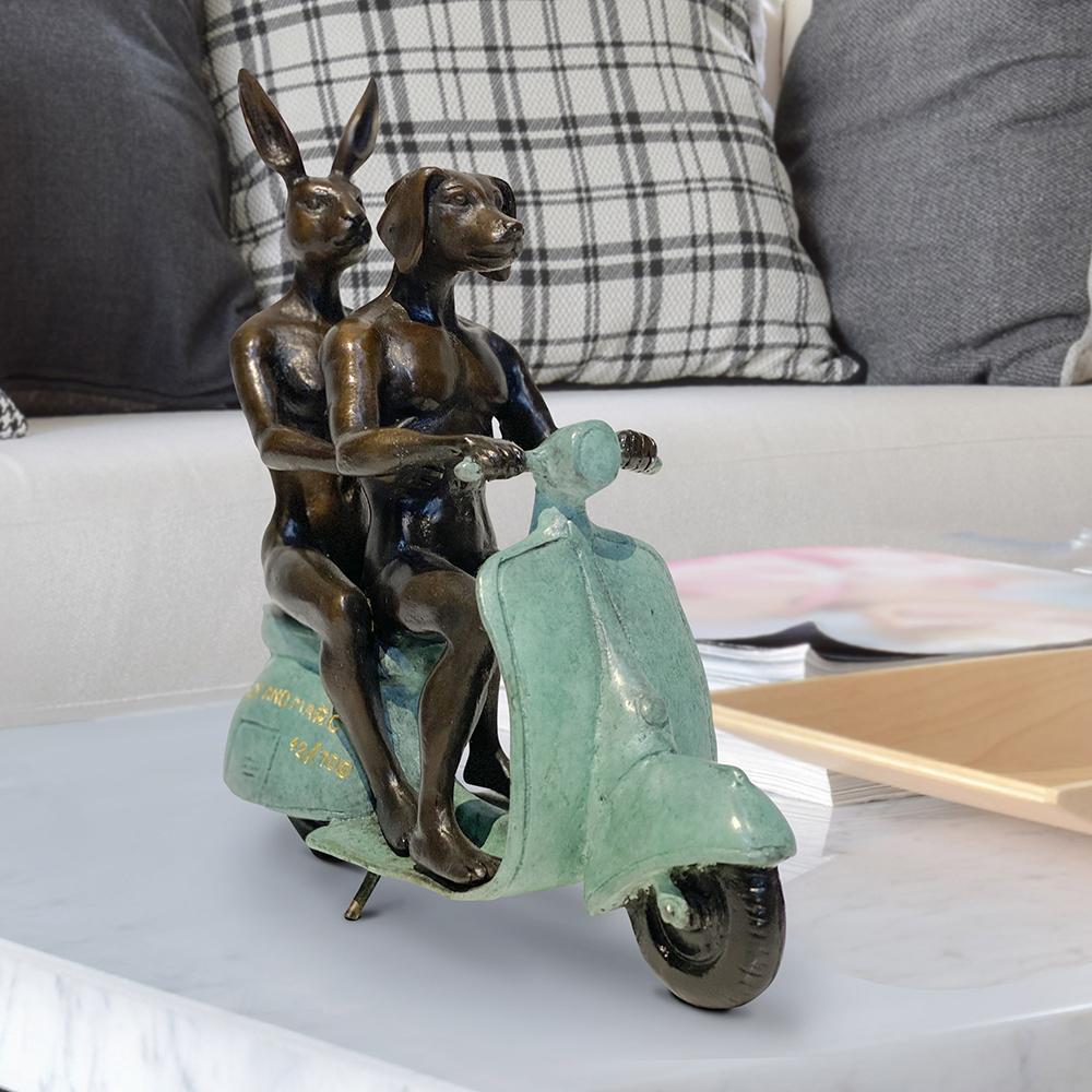 Bronze Animal Sculpture - Mini - Limited Edition - Art - Gillie and Marc - Vespa For Sale 4