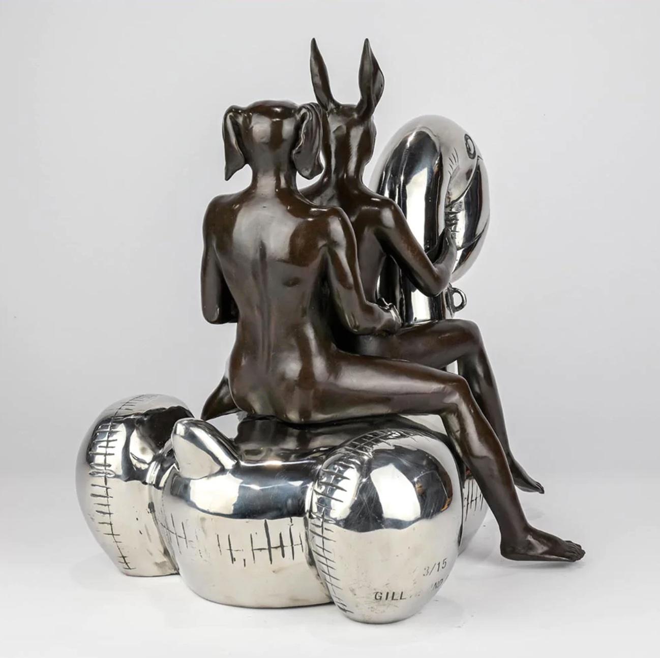 Authentic Bronze Flamingoes would stay afloat Sculpture by Gillie and Marc - Contemporary Art by Gillie and Marc Schattner