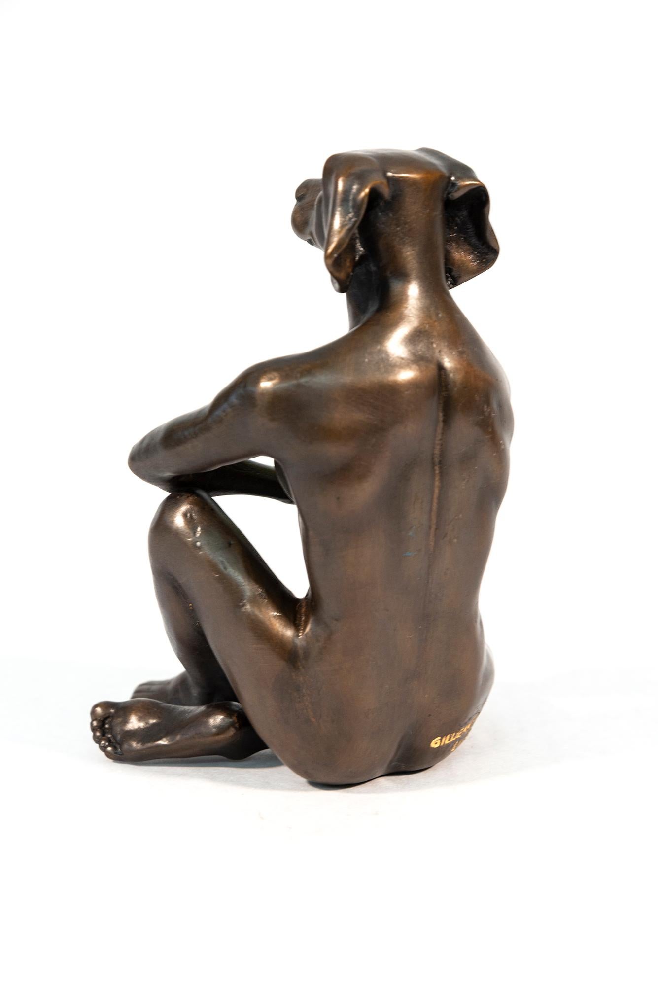 Al hombre perro le creció una pera 21/25 - escultura figurativa, contemporánea, de bronce en venta 3
