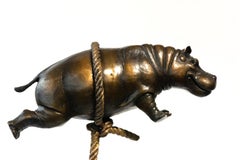 Flying hippo on short rope, AP