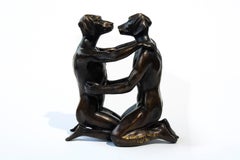 He loved being in love 12/30 - playful, figurative bronze sculpture