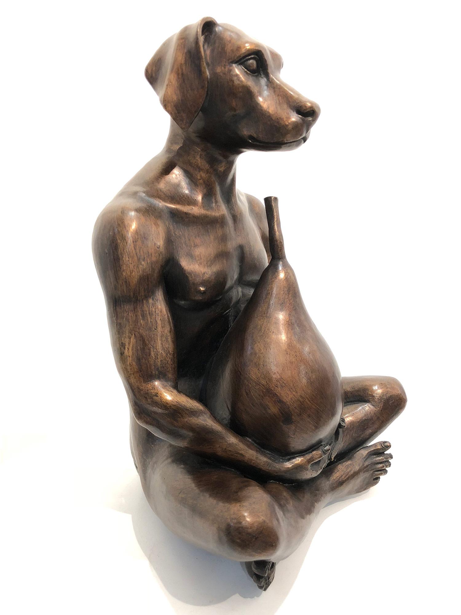 A whimsical yet very strong piece depicting Gillie and Marc’s Forbidden Pear sculpture. A beautiful and unique statement piece made from bronze. The forbidden pear represents the temptation of our inner desires and reflects how we should nurture