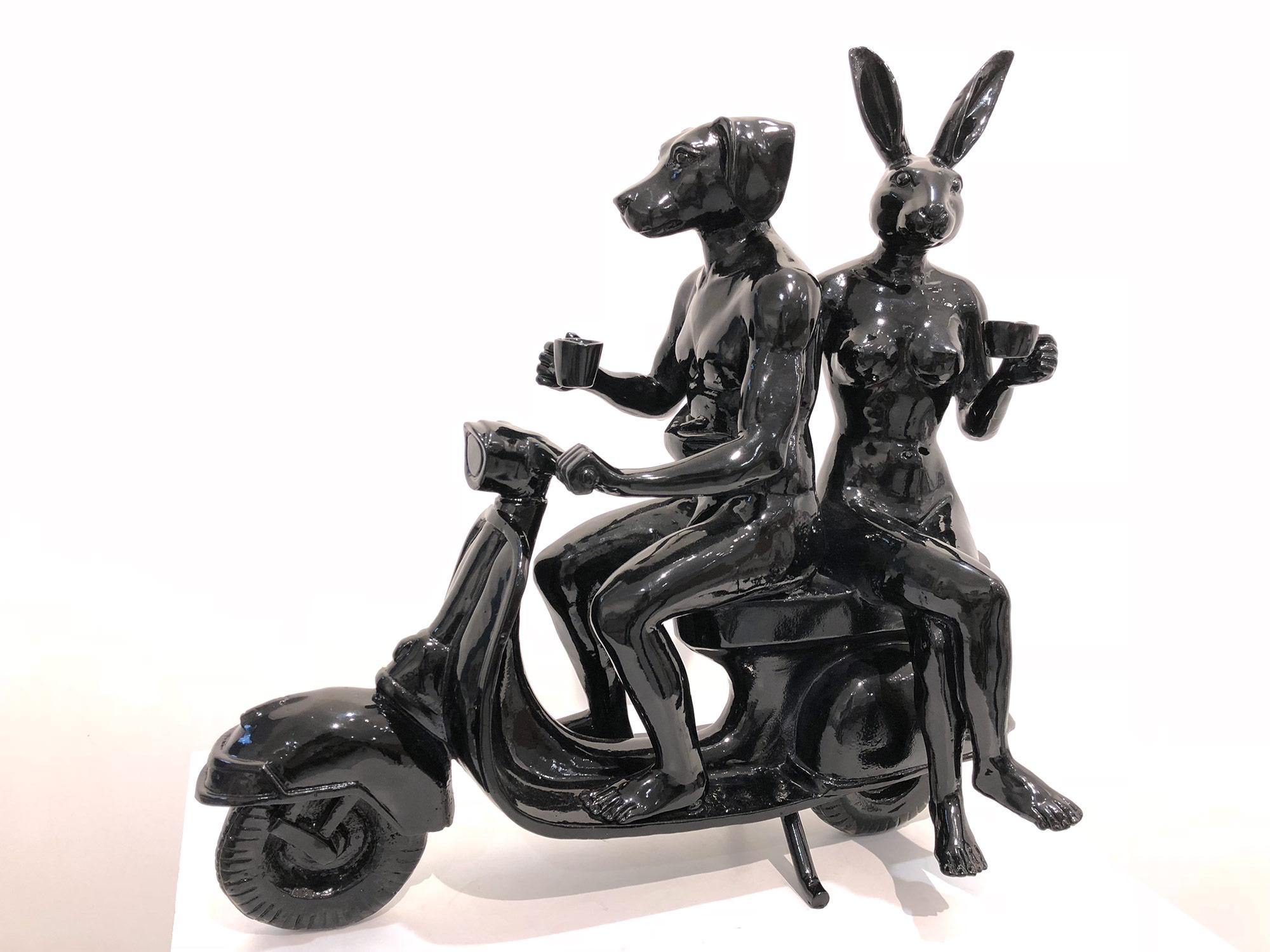 He Often Got Lost but She was Happy to Spend More Time Together - Sculpture by Gillie and Marc Schattner