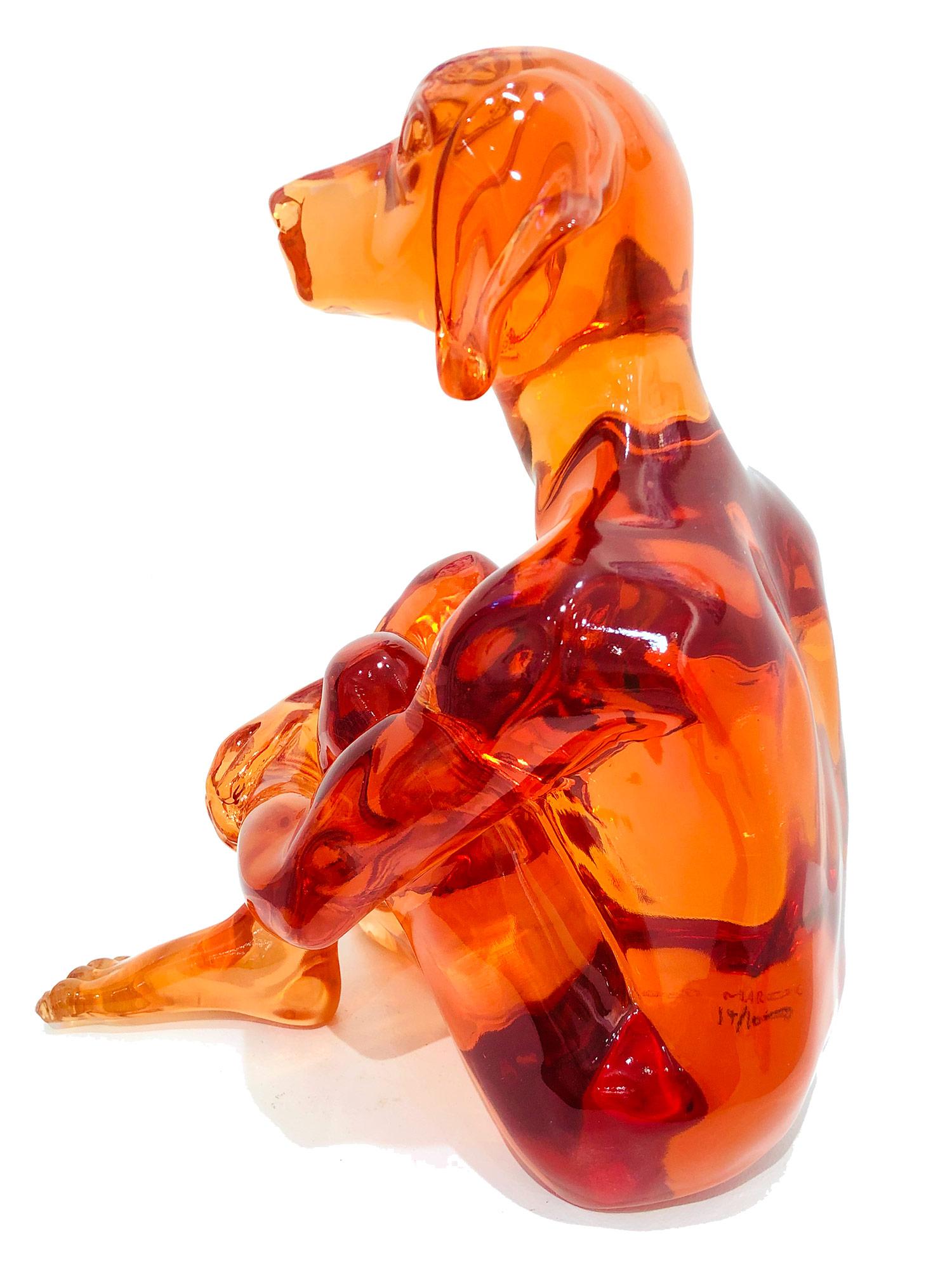 Lolly Dogman (Orange) (Pop-Art), Sculpture, von Gillie and Marc Schattner