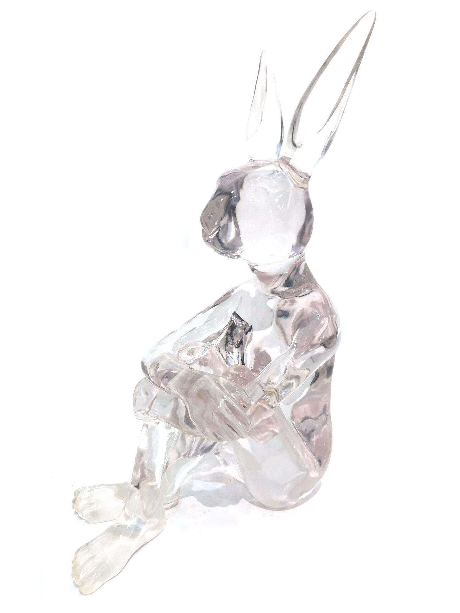 Lolly Rabbitgirl (Clear) - Sculpture by Gillie and Marc Schattner