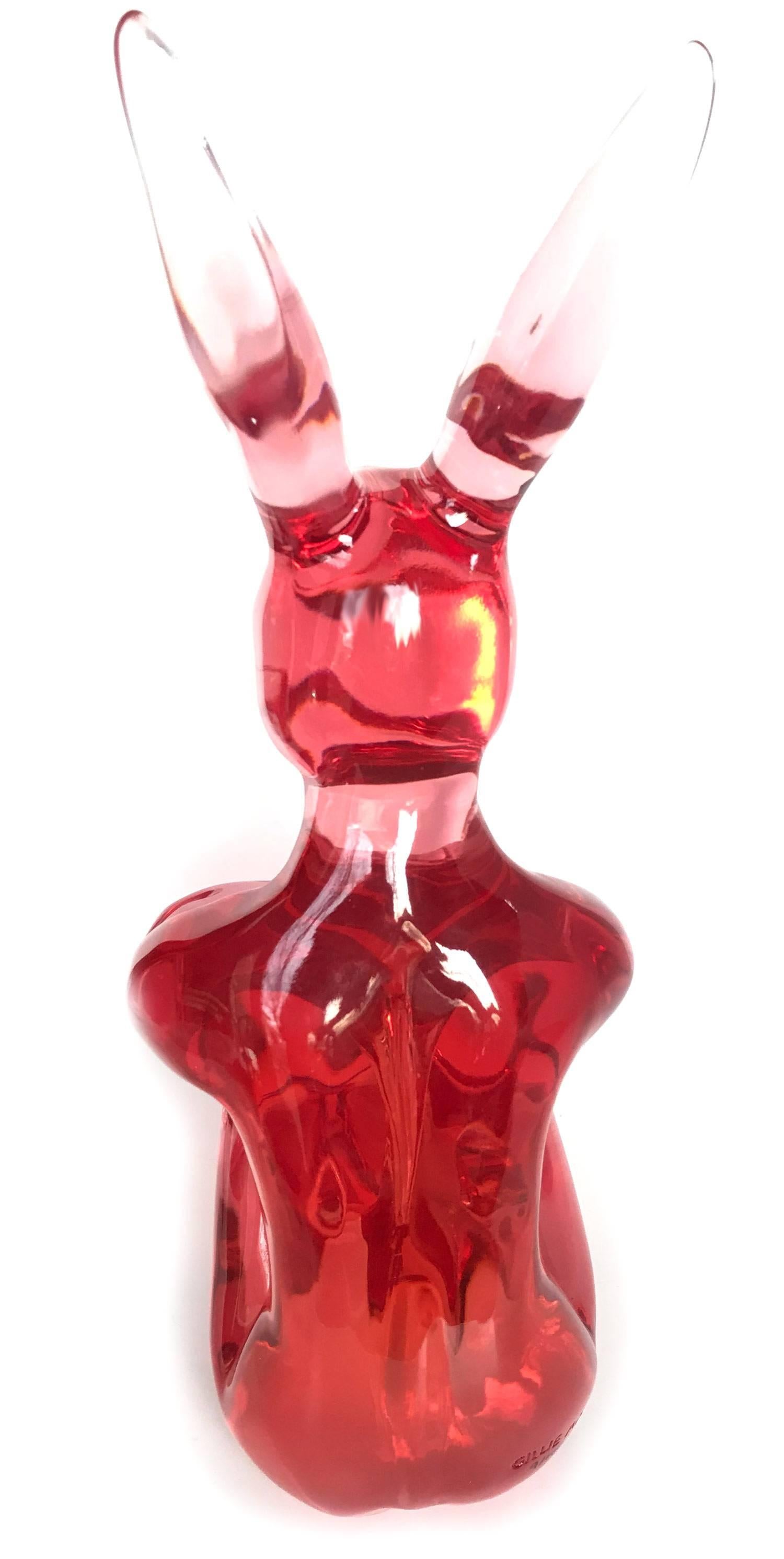 Lolly Rabbitgirl (Pink) - Pop Art Sculpture by Gillie and Marc Schattner