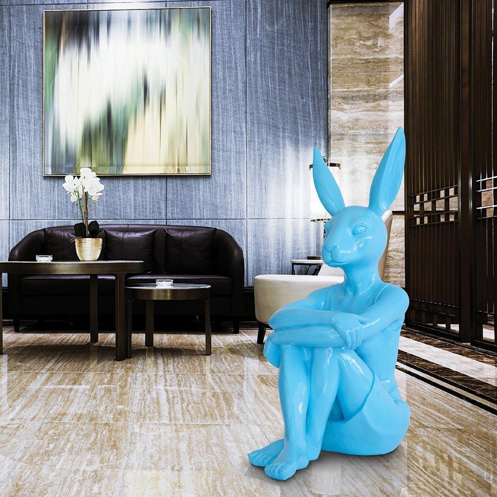 Pop Art - Animal Sculpture - Fibreglass - Gillie and Marc - Rabbitwoman Blue  For Sale 1