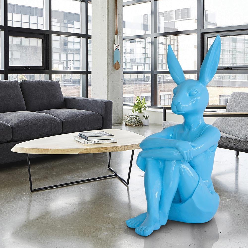 Pop Art - Animal Sculpture - Fibreglass - Gillie and Marc - Rabbitwoman Blue  For Sale 2