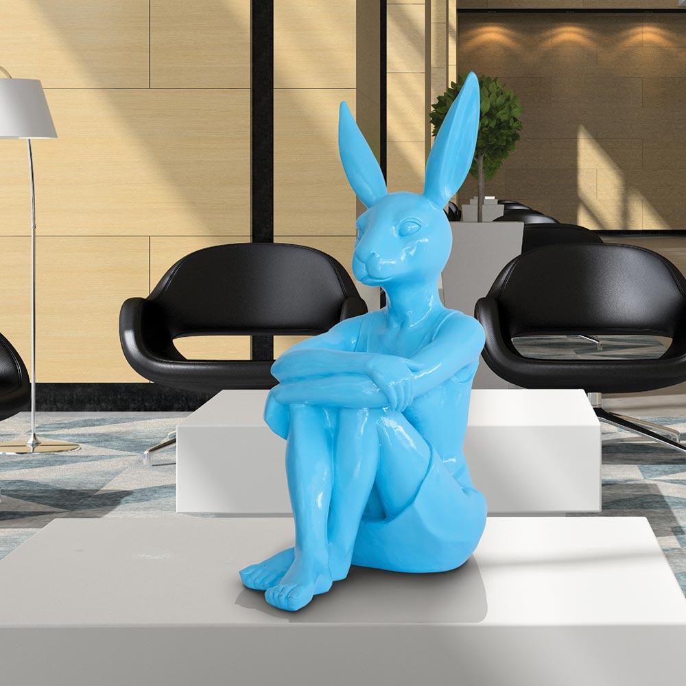Pop Art - Animal Sculpture - Fibreglass - Gillie and Marc - Rabbitwoman Blue  For Sale 3