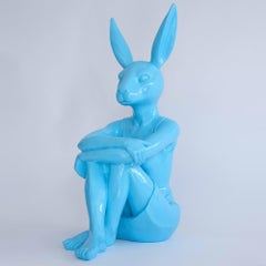Pop Art - Animal Sculpture - Fibreglass - Gillie and Marc - Rabbitwoman Blue 