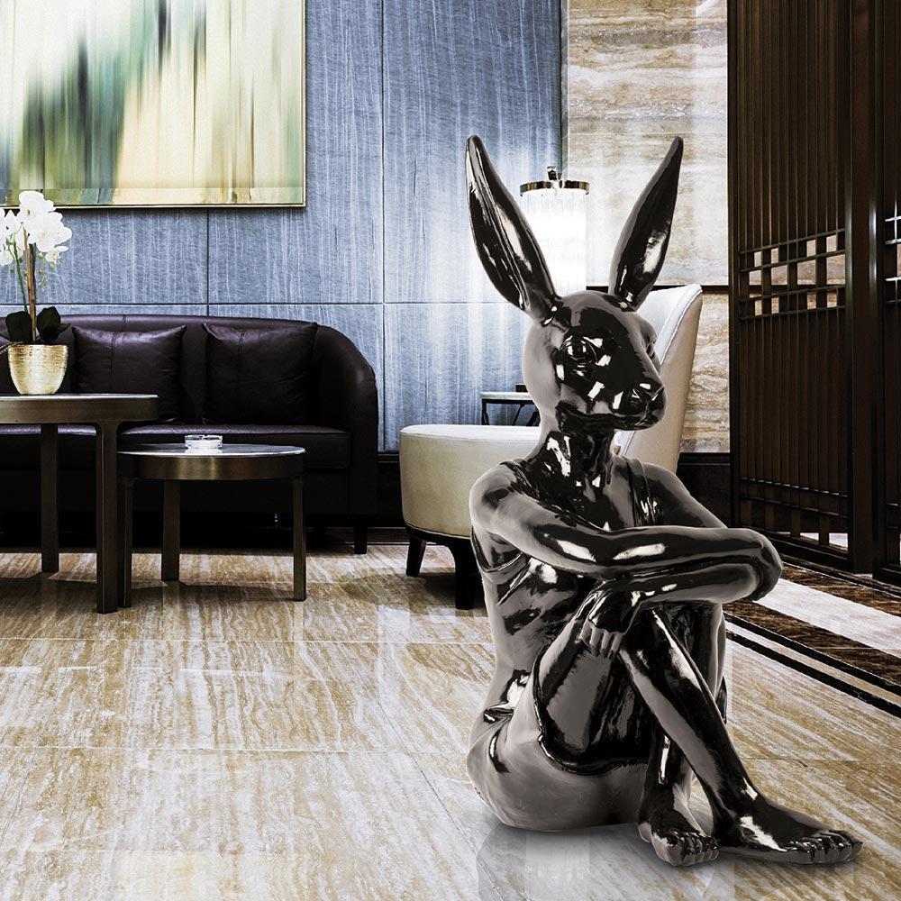 Title: Hip Rabbit (Black)
Authentic fibreglass sculpture

World Famous Contemporary Artists: Husband and wife team, Gillie and Marc, are New York and Sydney-based contemporary artists who collaborate to create artworks as one. Gillie and Marc first