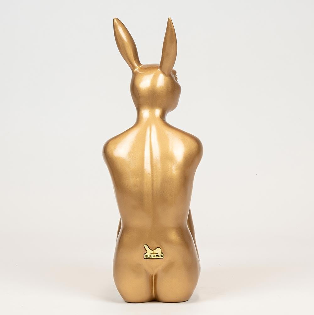 gold resin bunny