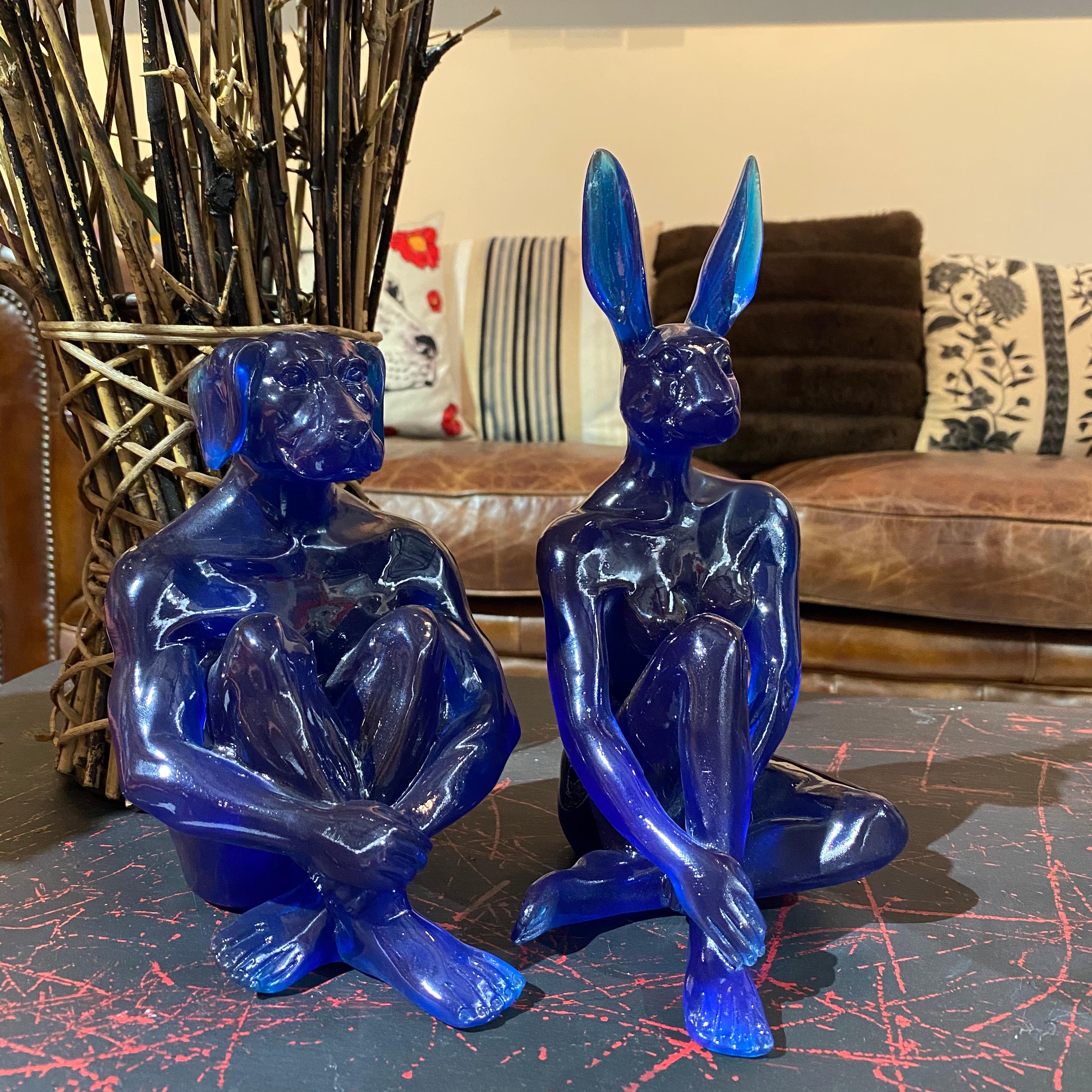 Title: Mini Lolly Rabbitgirl and Dogman (blue)
Authentic polyresin sculpture
Open Edition

World Famous Contemporary Artists: Husband and wife team, Gillie and Marc, are New York and Sydney-based contemporary artists who collaborate to create