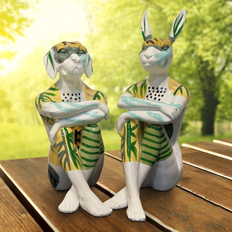 Gillie and Marc Schattner Animal Pop Art Sculpture Resin Gillie