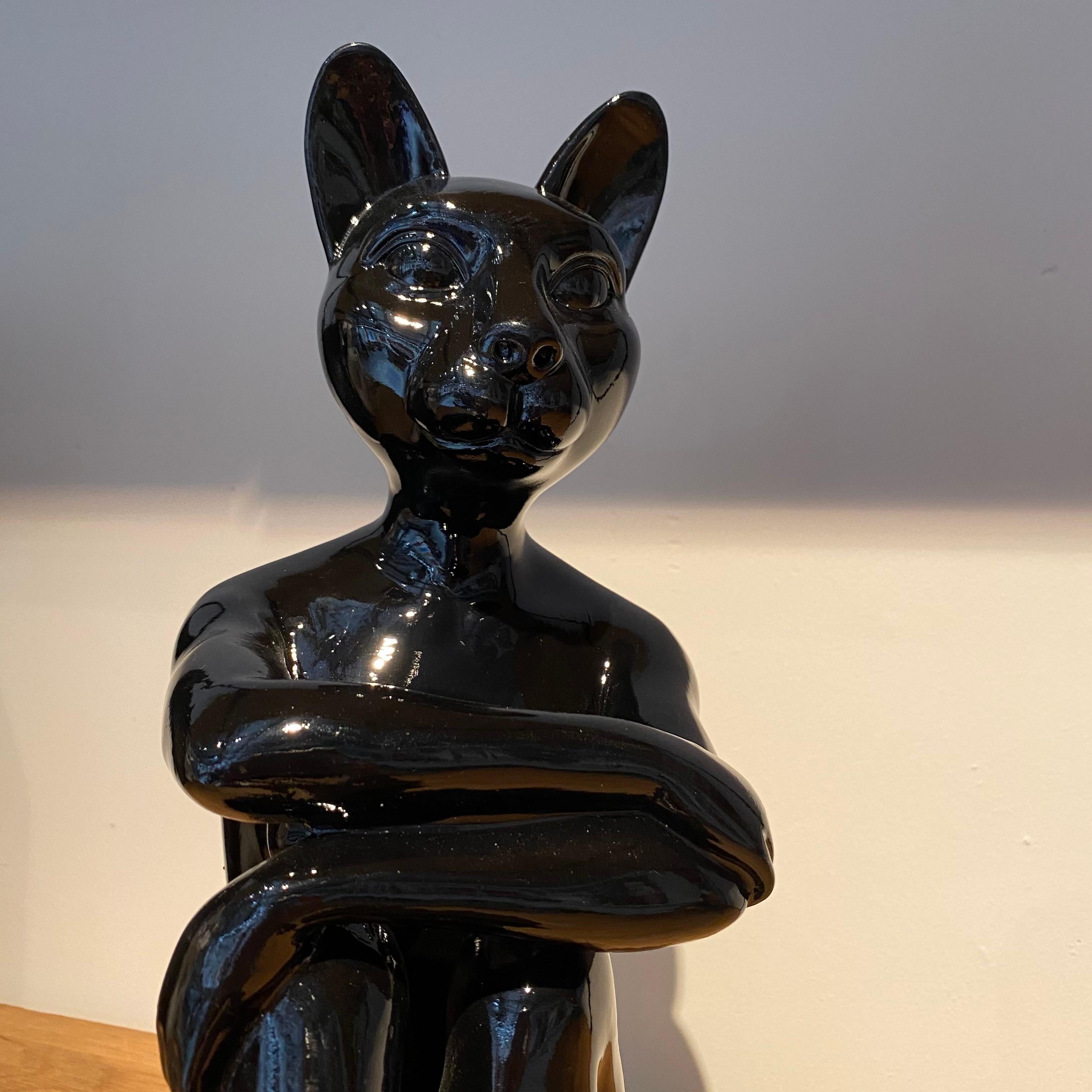 Animal Pop Art - Sculpture Resin - Gillie and Marc - Black - Cat - Kitten - City For Sale 1