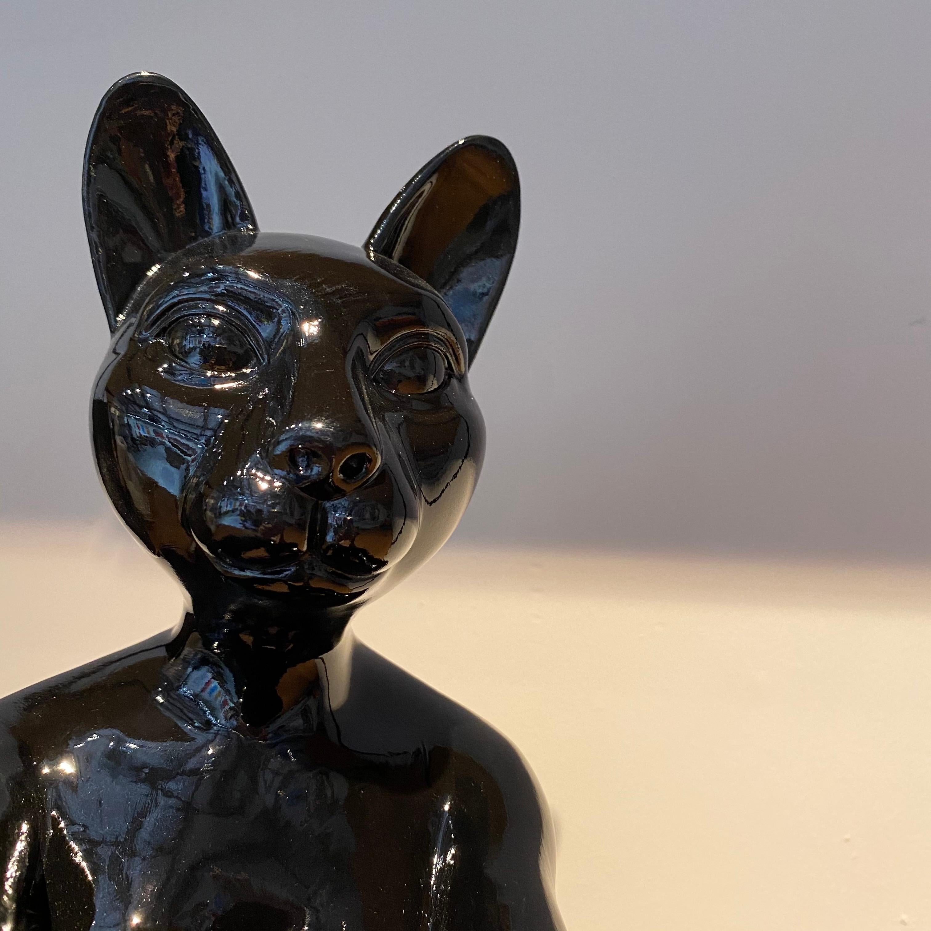 Animal Pop Art - Sculpture Resin - Gillie and Marc - Black - Cat - Kitten - City For Sale 2