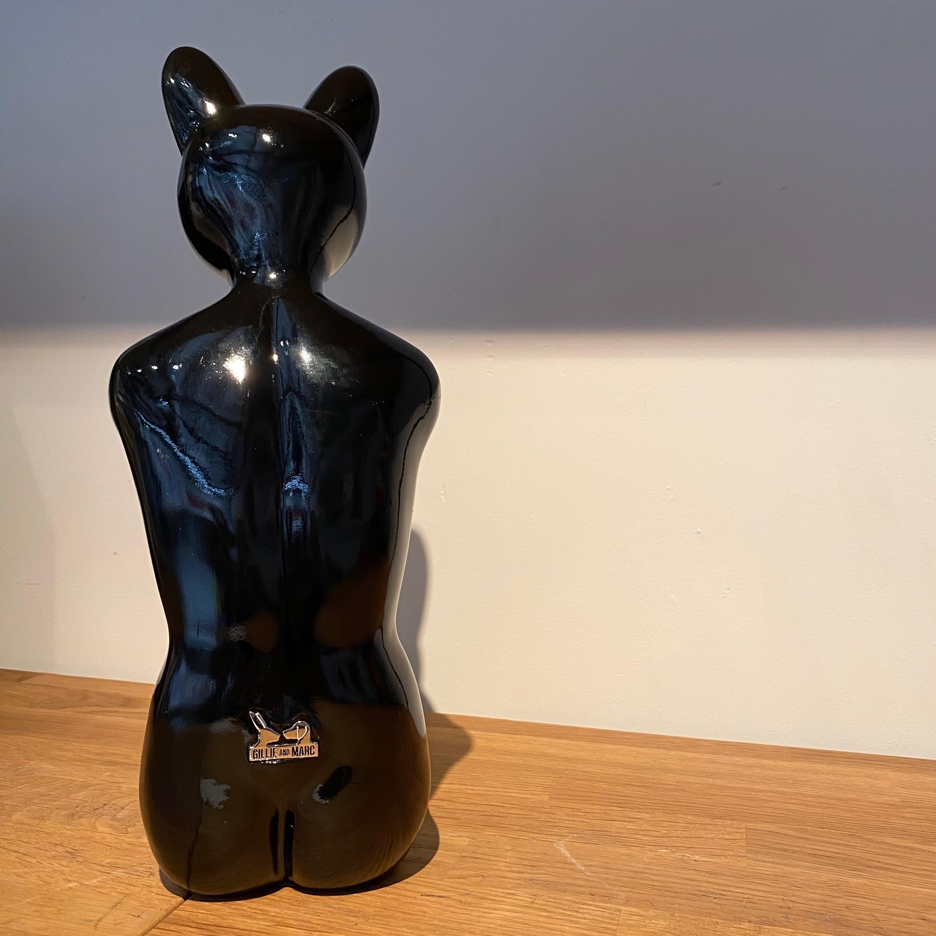 Animal Pop Art - Sculpture Resin - Gillie and Marc - Black - Cat - Kitten - City For Sale 3