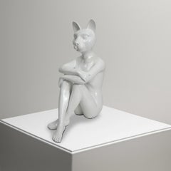 Animal Pop Art - Sculpture Resin - Gillie and Marc - White - Cat - Kitten City