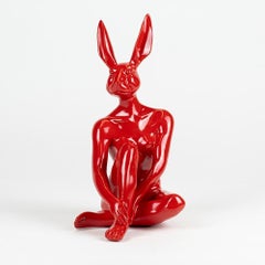Resin Sculpture - Pop Art - Gillie and Marc - Ltd Edition - Mini - Rabbit - Red