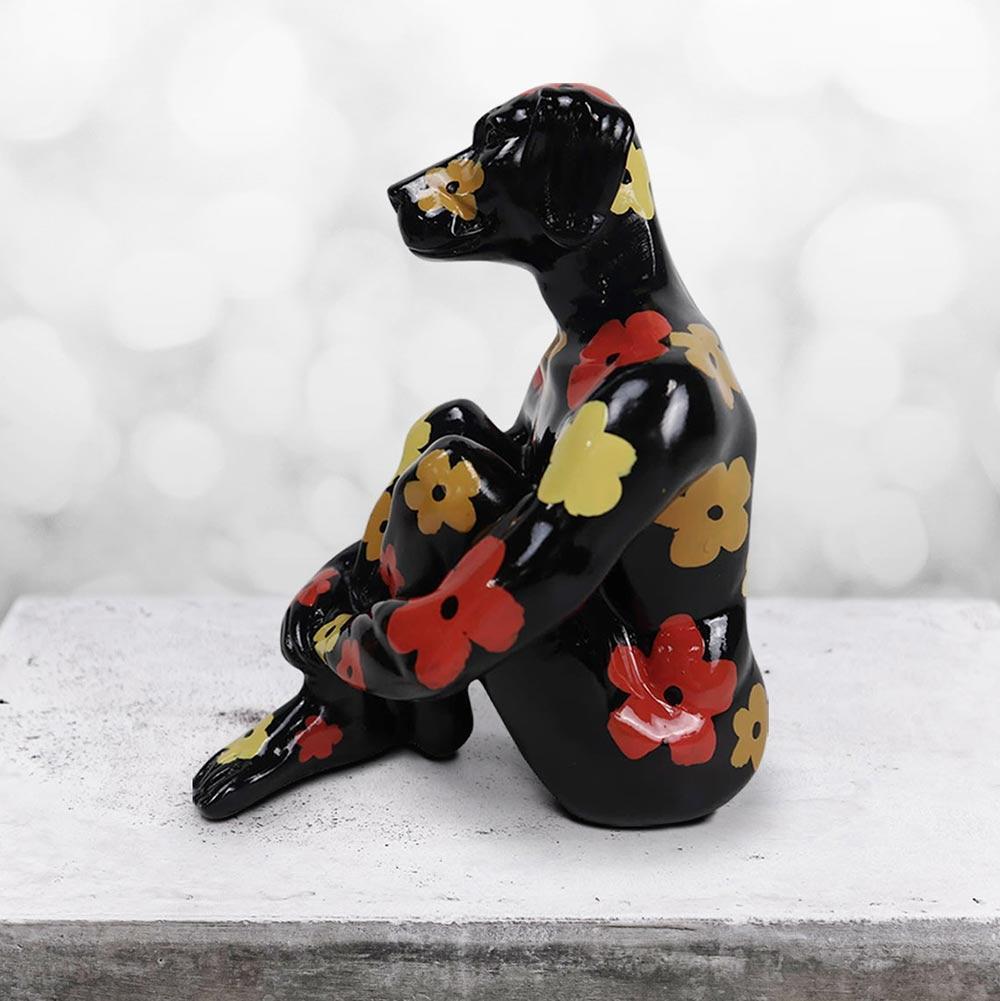 Title: Splash Pop Mini Rabbitgirl and Dogman (pair) in black with flowers
Authentic resin sculpture
Open Edition

World Famous Contemporary Artists: Husband and wife team, Gillie and Marc, are New York and Sydney-based contemporary artists who