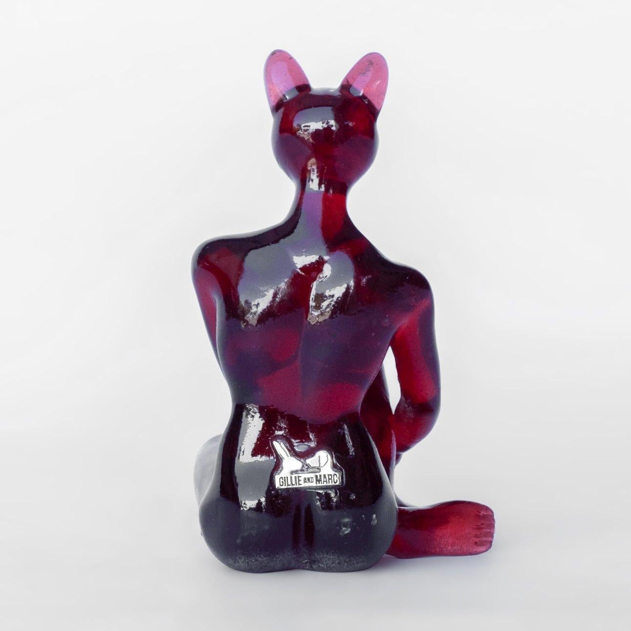 Resin Animal Sculpture - Pop - Gillie and Marc - Nude - Mini Catwoman - Clear For Sale 1